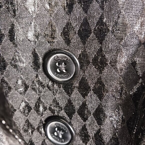 Candie's, Brittany Loves Candie's Harlequin Print Shiny Jacket Black SZ XL,  Y2K - Picture 8 of 16